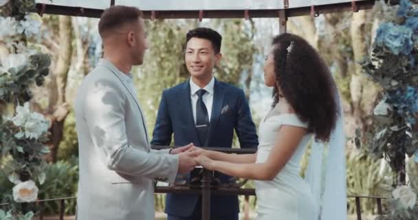 Amor Baile Pareja Matrimonio Para Compromiso Celebración Una Ceremonia Boda — Vídeo de stock
