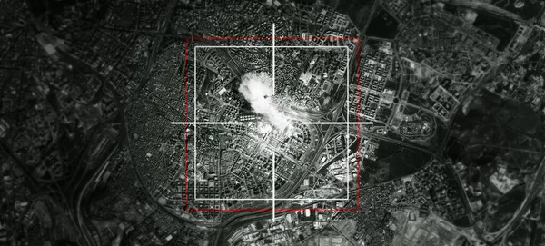 Спутник Запуск Цель Ракеты Городе Войны Международного Конфликта Военных Армия — стоковое фото