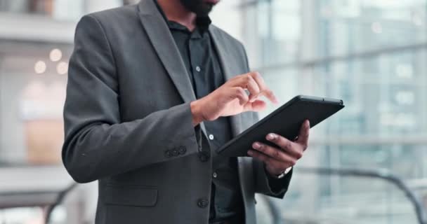 Empresa Tablet Mãos Pessoa Profissional Investidor Negócios Agente Pesquisa Informações — Vídeo de Stock