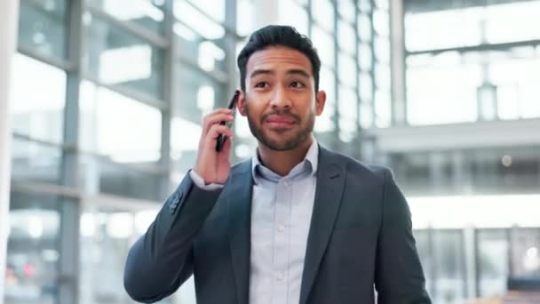 Gåture Business Deal Eller Glad Mand Telefonopkald Taler Netværk Eller – Stock-video