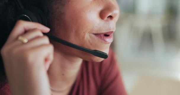 Boca Mujer Telemarketing Comunicación Call Center Para Atención Cliente Asesoría — Vídeo de stock