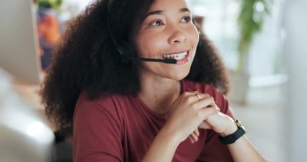 Mujer Informática Consultoría Call Center Para Atención Cliente Asesoría Ventas — Vídeo de stock