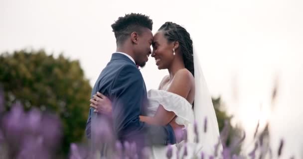 Casamento Dança Casal Feliz Jardim Com Amor Celebração Futuro Animado — Vídeo de Stock