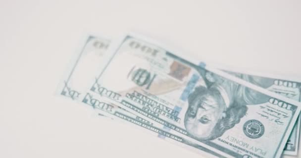 Доллар Ручной Подсчет Деньги Кассовыми Счетами Богатство Сбережений Банковского Дела — стоковое видео