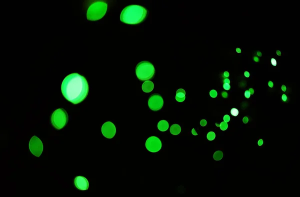 Grünes Licht Bokeh Und Glühen Auf Dunklem Hintergrund Isoliert Auf — Stockfoto