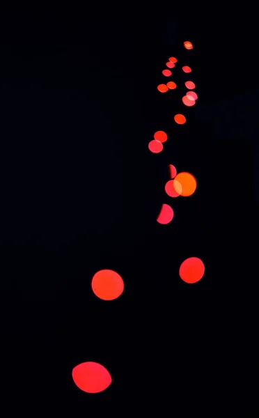 Bokeh Red Lamp Dots Black Background Pattern Texture Mockup Cosmic — Stock Photo, Image