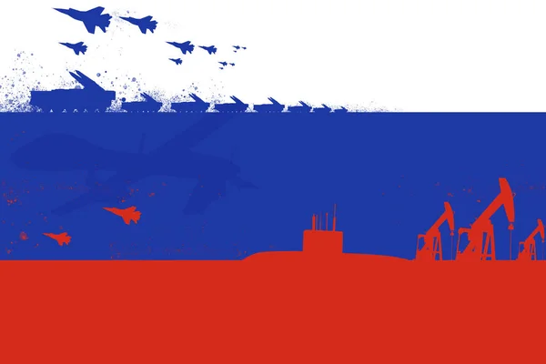 Bandeira Rússia Lançamento Mísseis Guerra Com Ucrânia Para Liberdade Justiça — Fotografia de Stock
