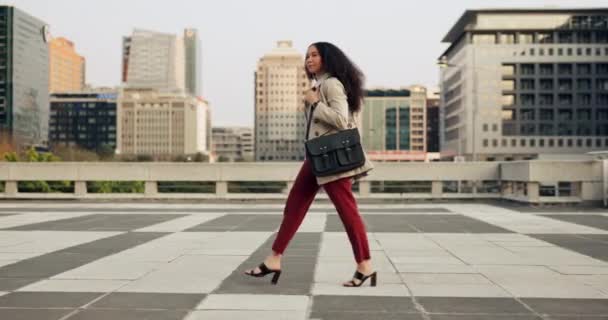Город Прогулки Бизнес Женщиной Мода Нью Йорк Стилем Профессиональным Дорогим — стоковое видео
