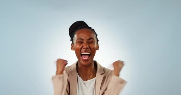 Kadını Ilk Kutlama Atölye Hedefleri Için Başarı Kazanç Için Mavi — Stok video