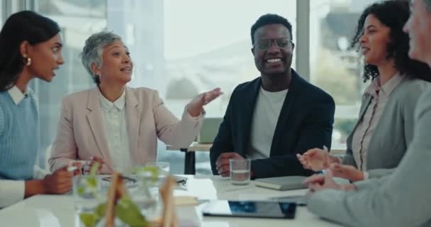 Reunião Negócios Colaboração Planejamento Pessoal Com Diversidade Para Equipe Gerenciamento — Vídeo de Stock