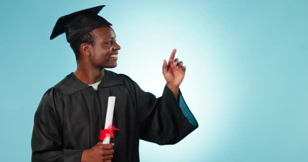 Graduación Educación Hombre Apuntan Información Posgrado Universidad Noticias Universidad Lista — Vídeos de Stock