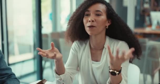 Affärsmän Kvinnor Och Ledare Ett Möte Samtal Och Brainstorming Med — Stockvideo