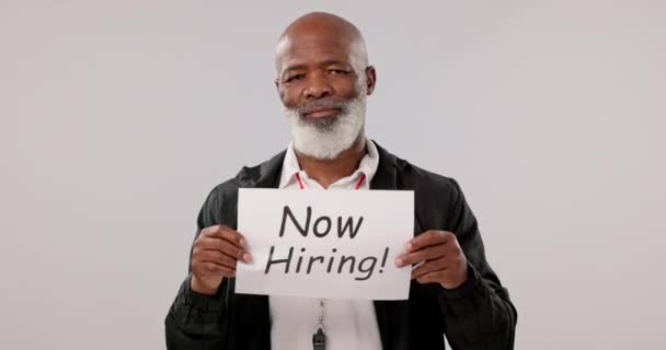 Senior Embauche Signe Homme Noir Dans Les Affaires Opportunité Interview — Video
