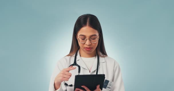 Comprimido Estrés Médico Mujer Estudio Para Investigación Sobre Diagnóstico Médico — Vídeos de Stock