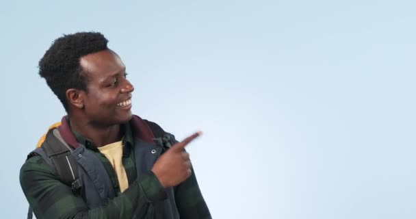 Ευτυχία Πεζοπορία Μαύρο Άνδρα Και Σημείο Στο Σχεδιασμό Λογότυπο Στούντιο — Αρχείο Βίντεο