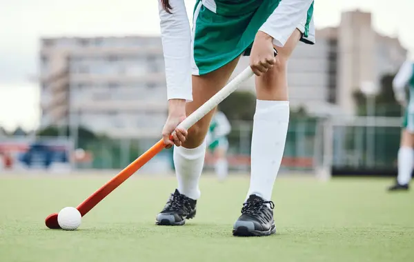 Fitness Legs Hockey Stick Sports Person Court Field Game Competition — Stock Photo, Image