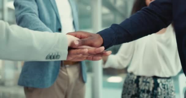 Business Meeting Hands Together Team Building Collaboration Teamwork Achievement Professional — Stock Video