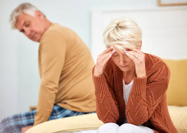 Fight Senior Angry Couple Argue Stress Marriage Problem Breakup Bad — Stock Photo, Image