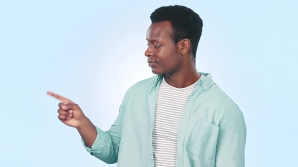 Рука Великі Пальці Вниз Обличчя Чорношкірого Оглядом Зворотним Язком Або — стокове відео