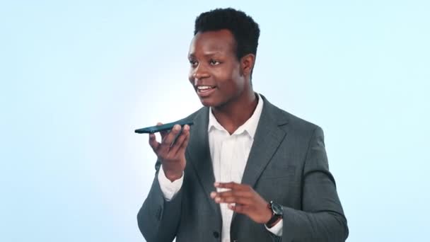 Llamada Telefónica Discusión Hombre Negro Profesional Estudio Con Comunicación Para — Vídeos de Stock