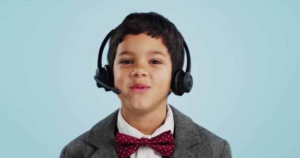 Consultor Facial Estudio Infantil Call Center Hablando Haciendo Networking Para — Vídeo de stock