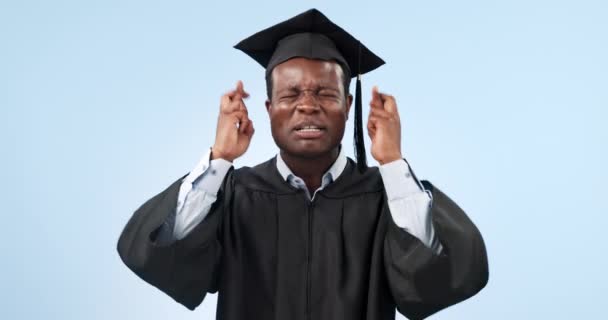 Graduación Dinero Hombre Negro Emocionado Estudio Para Los Objetivos Educación — Vídeo de stock