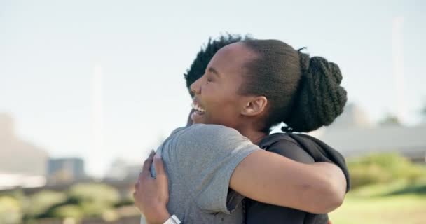 Visage Exercice Couple Noir Embrasser Tout Entraînant Plein Air Pour — Video