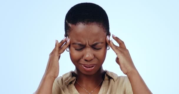 Особа Студія Або Чорна Жінка Масажують Головний Біль Від Вигорання — стокове відео