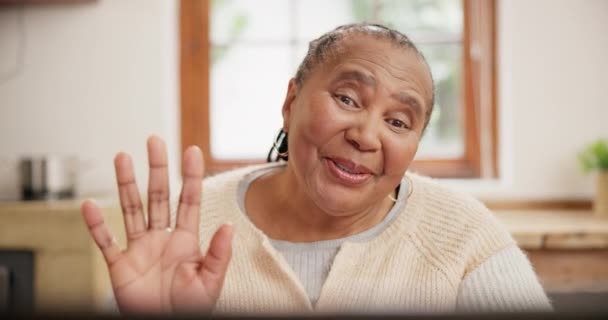 Face Olgun Siyah Kadın Video Konferansında Merhaba Online Konferans Evde — Stok video