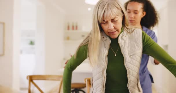 Wellness Senioren Und Frauen Mit Krankenschwester Für Helfende Hand Oder — Stockvideo