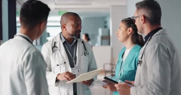 Ärzte Krankenschwestern Und Team Oder Krankenhausmanagement Mit Arbeitsabläufen Terminplanung Und — Stockvideo