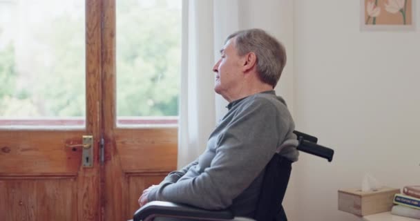 휠체어와 슬픔과 외로운 생각으로 관절염 고립에 슬픔에 장애를 — 비디오