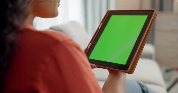 Strona Główna Tablet Zielony Ekran Osoba Czytająca Dane Blog Lub — Wideo stockowe