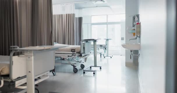 Hospital Moderno Interior Dormitorio Habitación Vacía Para Atención Médica Consultoría — Vídeos de Stock