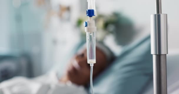 Infuus Gezondheidszorg Geneeskunde Met Patiënt Het Ziekenhuis Behandeling Chirurgie Genezing — Stockvideo