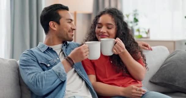 Para Kawa Okrzyki Lub Pić Uśmiechem Relaks Rano Espresso Lub — Wideo stockowe