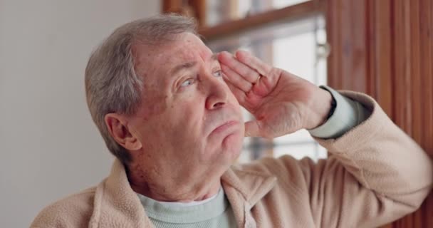 Depression Traurigkeit Oder Nostalgie Wenn Ein Älterer Mann Ruhestand Durch — Stockvideo