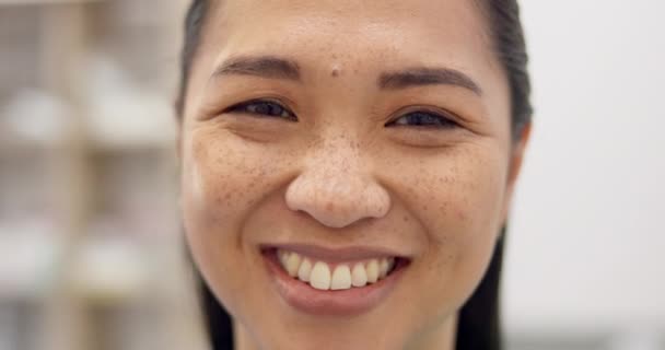 Cara Mulher Sorriso Para Cuidados Saúde Carreira Serviço Médico Hospital — Vídeo de Stock