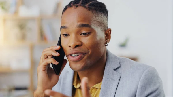 Telefonata Comunicazione Commerciale Uomo Colore Parlare Discussione Sulla Conversazione B2B — Foto Stock