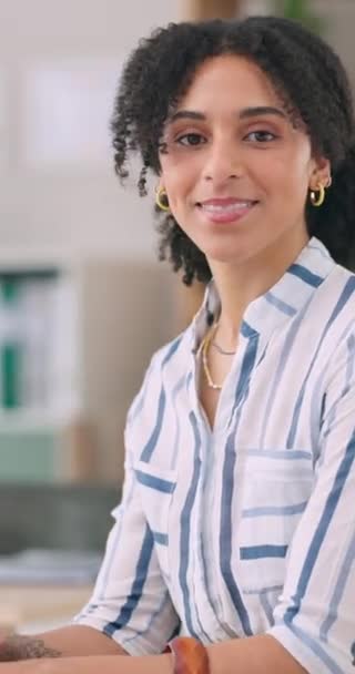 Propriétaire Petite Entreprise Visage Femme Bureau Heureux Confiant Fier Espace — Video