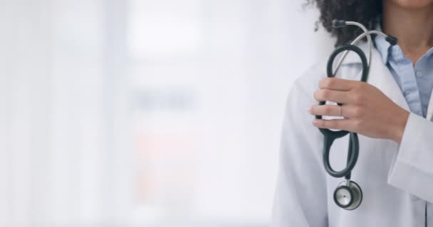 Kobieta Stetoskop Ręka Lekarza Dziedzinie Medycyny Opieki Zdrowotnej Lub Profesjonalnej — Wideo stockowe