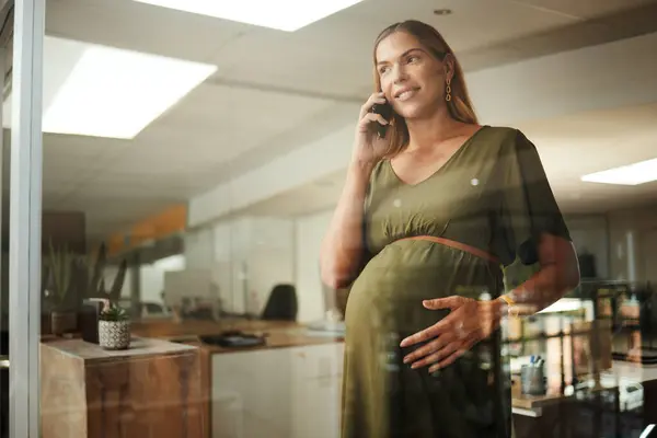Telefonat Gespräch Und Beratung Der Schwangeren Geschäftsfrau Gespräche Und Gespräche — Stockfoto
