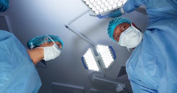 Szpital Lekarz Oświetlenie Operacji Sala Operacyjna Naczynia Operacja Medyczne Diagnostyczne — Wideo stockowe