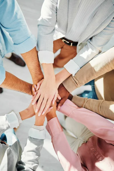 Teamwork Hands Support Business People Collaboration Integration Trust Winning Closeup — Stock Photo, Image