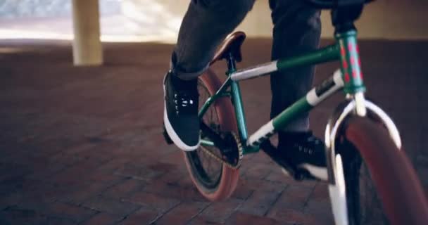 Legs Sneakers Person Bike Cycling Travel Transport Sport Fitness Streetwear Stock Footage