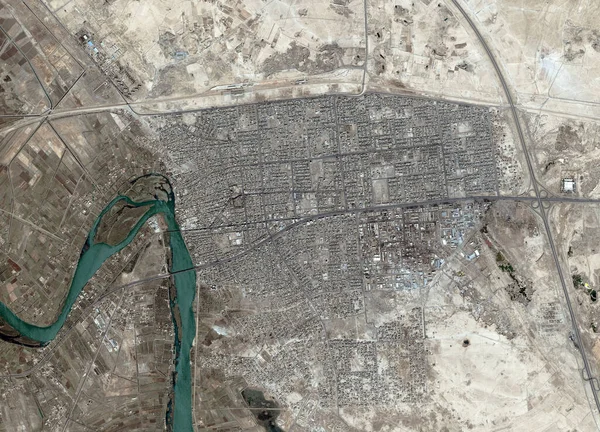 Cidade Aérea Mapa Vista Por Satélite Estrada Urbana Construção Paisagem — Fotografia de Stock