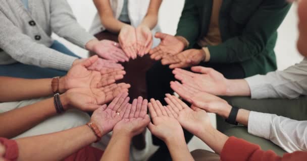 Κύκλος Παλάμη Χέρια Για Προσευχή Υποστήριξη Αλληλεγγύη Την Πίστη Την — Αρχείο Βίντεο