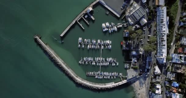 Porto Oceano Barco Com Drone Cidade Para Viagens Transporte Turismo — Vídeo de Stock