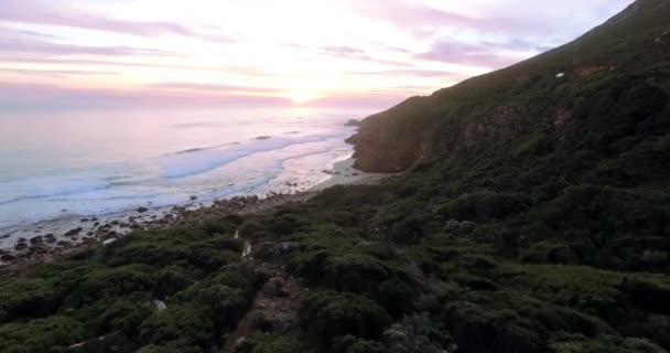 Zachód Słońca Drona Lub Krajobraz Oceanu Przyrodzie Wakacje Przygoda Lub — Wideo stockowe