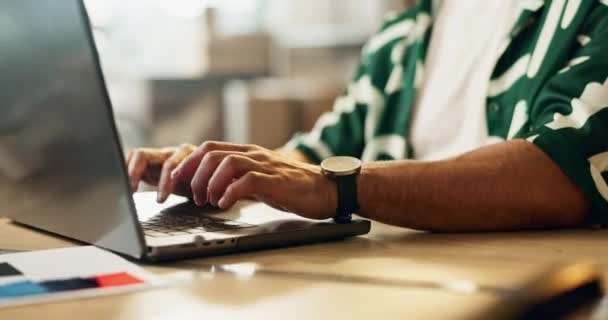 Remote Work Person Hands Laptop Typing Digital Job Freelancer Programming — Stock Video